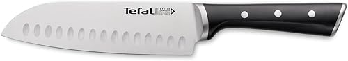 Tefal Ice Force – Cuchillo Santoku 18 cm | Acero Inoxidable Alemán, Tecnología Ice Force -120°C, Corte Preciso, Mango Rema...