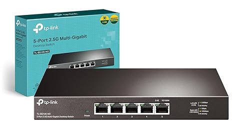 TP-Link TL-SG105-M2 - Switch Ethernet 2.5G No Gestionado de 5 Puertos, Ideal para 2.5G NAS/Servidor/PC Gaming/Video 4K, Pl...