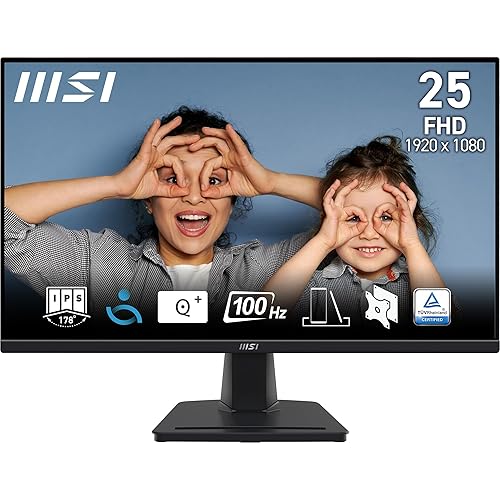 MSI Pro MP252 Monitor Profesional Full HD de 24,5"- Panel IPS 1920 x 1080, 100 Hz, Pantalla Eye-Friendly, Altavoces Integr...
