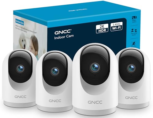 GNCC 2K 3MP Camara Vigilancia WiFi Interior 2.4/5GHz(Pack 4)