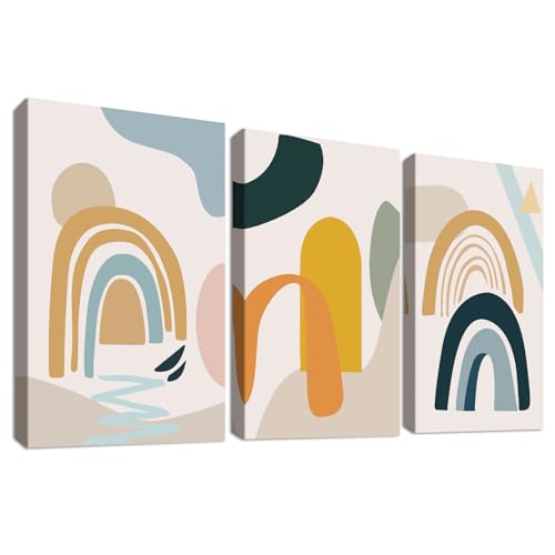 3 Pcs Marco de Madera Cuadro Moderno Geométrico Minimalista...