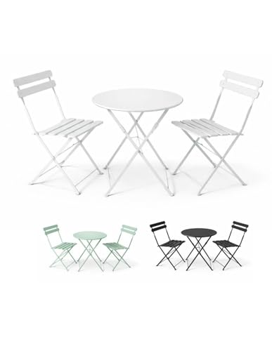 Set Bistró Plegable Arles Metalico | Mesa y 2 Sillas de...